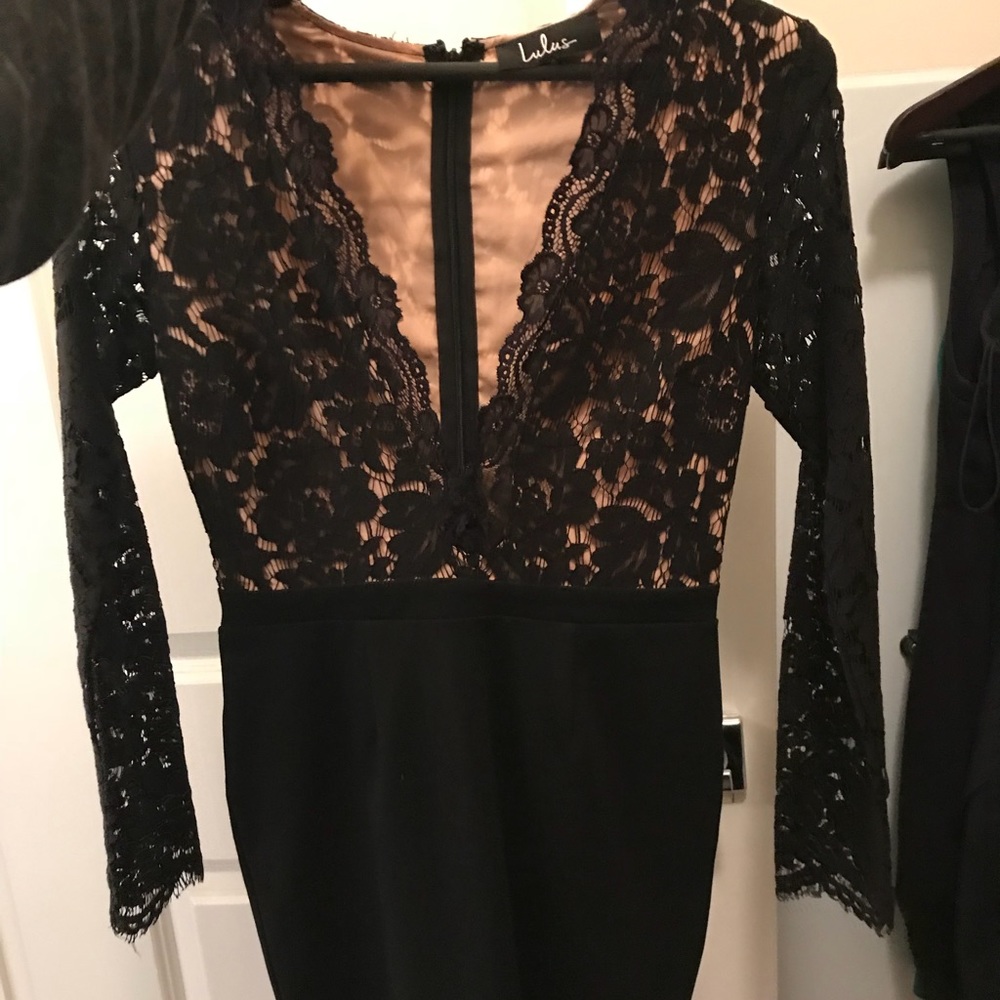 Lace and black dress - LuLus